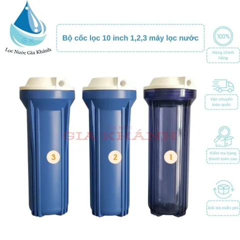 Bộ cốc 1 gioăng 1,2,3 máy lọc nước 10 inch