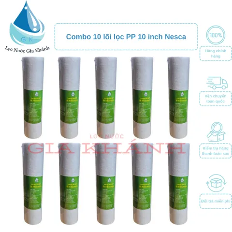 Combo 10 lõi lọc nước 10 inch Nesca