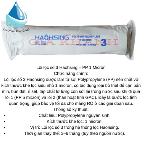 combo 4 lõi lọc haohsing hàng chính hãng đài loan