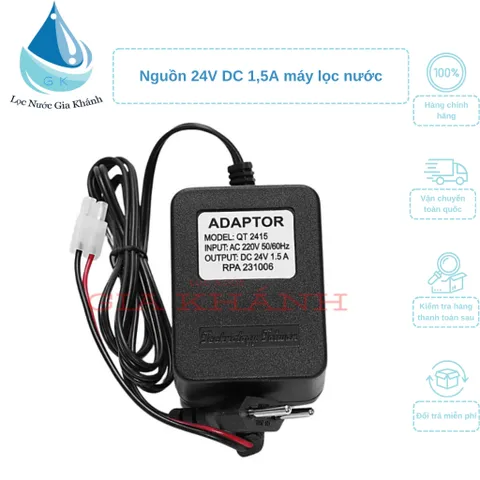Nguồn Adaptor 24V-1.5A chuyên dụng cho máy lọc nước, máy phun sương