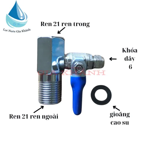 Khóa chia nước ren 21 dây 6 hoặc 10 máy lọc nước.