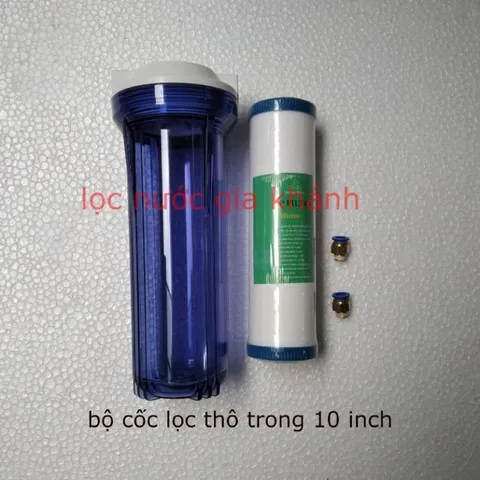 Cốc lọc 10 inch trong dành cho máy lọc nước, giàn phun sương... có sẵn lõi lọc