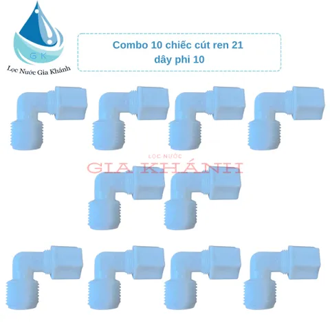 Combo 10 cút ren 17, 21 ra ống dây phi 10