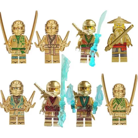 Bộ 8 Nhân Vật Ninja Lắp Ráp Mini Hình Đa Dạng, Chất Liệu Nhựa Bền