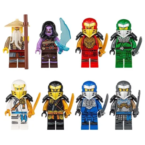 Bộ 8 Nhân Vật Ninja Lắp Ráp Mini Hình Đa Dạng, Chất Liệu Nhựa Bền