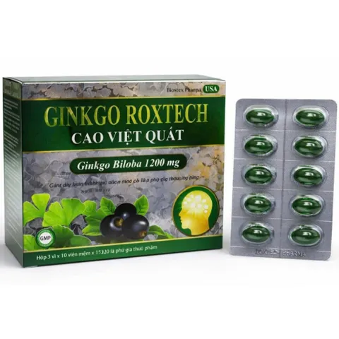 Ginkgo Roxtech Cao việt quất cải thiện chứng mất ngủ hoạt huyết dưỡng não, đau đầu chóng mặt, ngủ k ngon giấc 