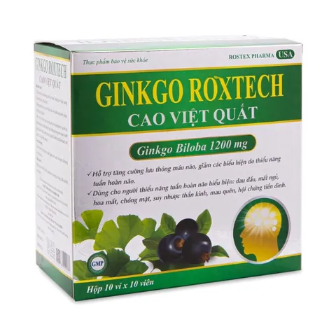 Ginkgo Roxtech Cao việt quất cải thiện chứng mất ngủ hoạt huyết dưỡng não, đau đầu chóng mặt, ngủ k ngon giấc 