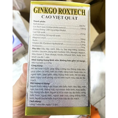 Ginkgo Roxtech Cao việt quất cải thiện chứng mất ngủ hoạt huyết dưỡng não, đau đầu chóng mặt, ngủ k ngon giấc 