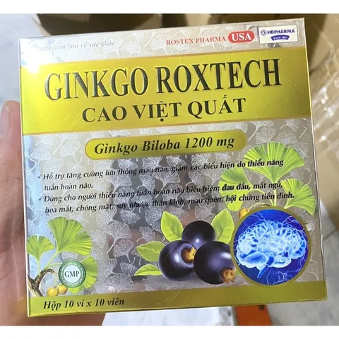 Ginkgo Roxtech Cao việt quất cải thiện chứng mất ngủ hoạt huyết dưỡng não, đau đầu chóng mặt, ngủ k ngon giấc 