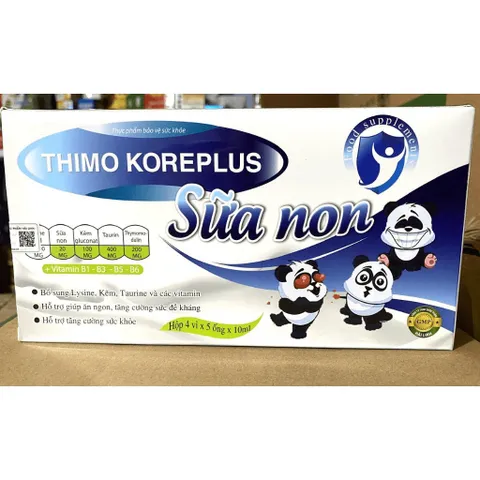 Thimo koreplus sữa non Hỗ trợ hấp thụ tốt hơn, ăn ngon, ngủ tốt, tăng cường sức đề kháng hộp 20 ống