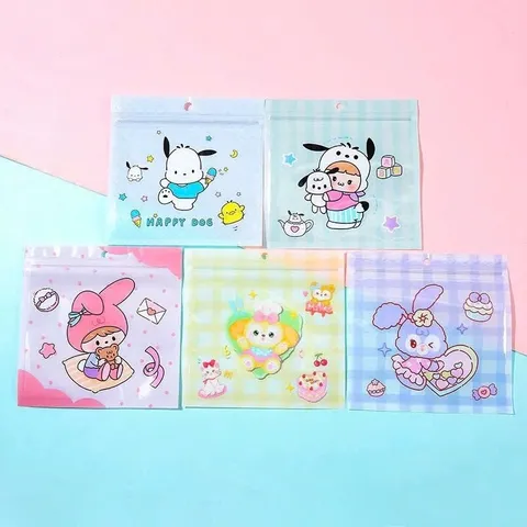 Túi Zip 15x23 Hoạt Hình cute đựng bánh kẹo, đồ cá nhân họa tiết dễ thương