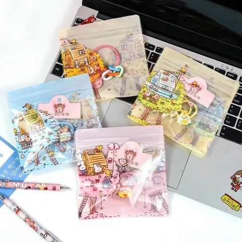 Túi Zip 15x23 Hoạt Hình cute đựng bánh kẹo, đồ cá nhân họa tiết dễ thương