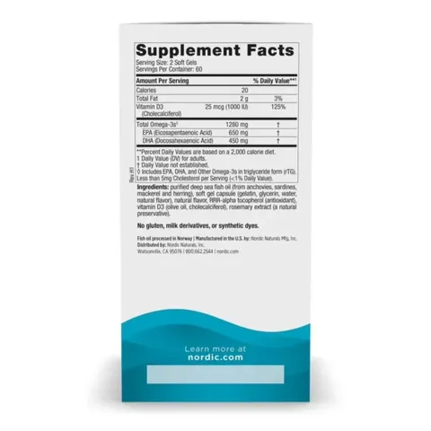 Viên Dầu Cá Nordic Naturals Ultimate Omega-D3 120 Viên Mỹ