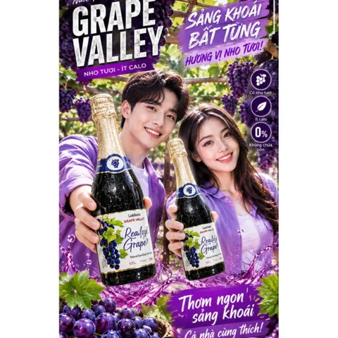 Nước Nho Có Ga Grape Valley - Nước Trái Cây Ladofoods