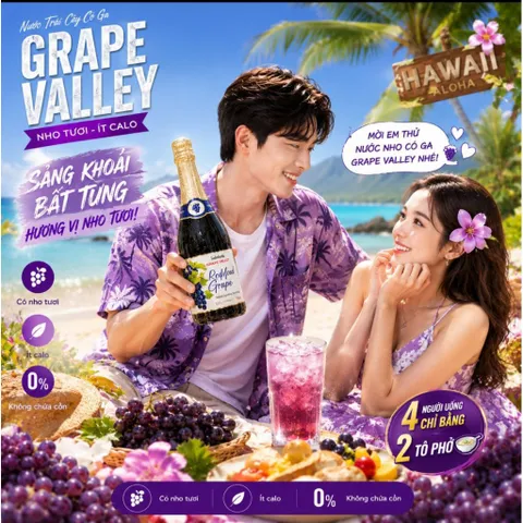 Nước Nho Có Ga Grape Valley - Nước Trái Cây Ladofoods