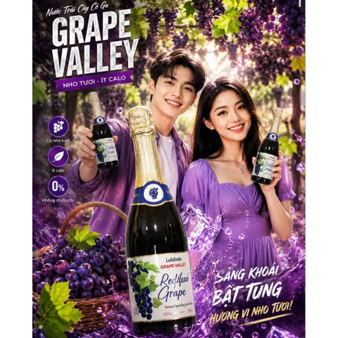 Nước Nho Có Ga Grape Valley - Nước Trái Cây Ladofoods