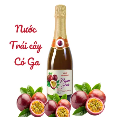 Nước Trái Cây Có Ga Ladofoods - Nước  Chanh Dây Có Ga Grape Valley 750mil
