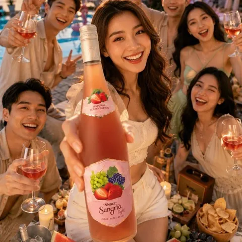 Vivazz Sangria Light -Rựu Trái Cây Rose - Chai 750mil