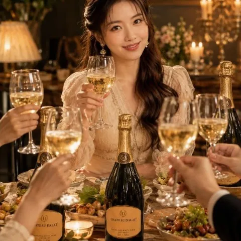 SPARKLING WHITE WINE (SENI-SWEET) 10.5%vol-Sampanh Nổ 750mill