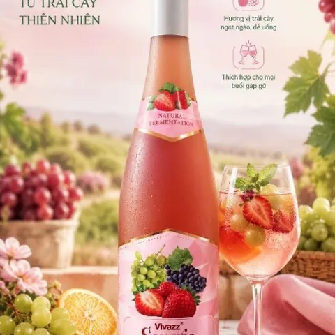Vivazz Sangria Light -Rựu Trái Cây Rose - Chai 750mil