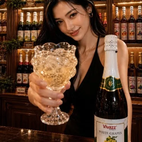 Nước Trái Cây Ladofoods - Nước Nho Xanh Có Ga Vivazz Chai 750mill