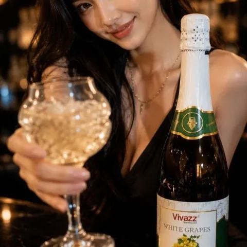 Nước Trái Cây Ladofoods - Nước Nho Xanh Có Ga Vivazz Chai 750mill