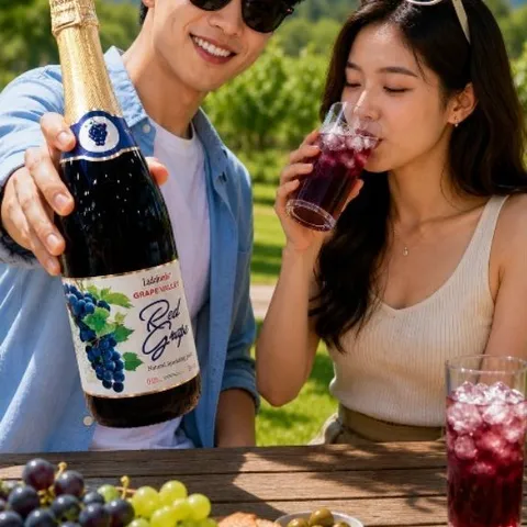 Nước Trái Cây Có Ga Grape Valley Ladofoods - Chai 750mil