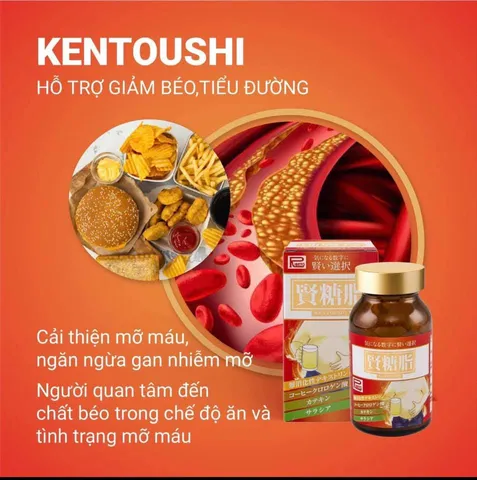 KEN TOU SHI - Viên uống hỗ trợ đtrị tiểu đường, giảm mỡ máu Nhật Bản, Lọ 180 viên