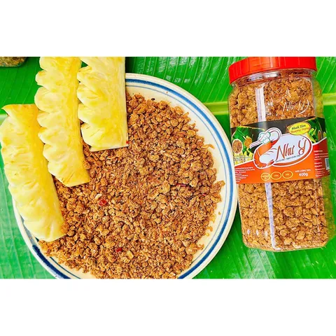 Muối Tôm Như Ý loại hạt vừa 400gr hũ mới có logo