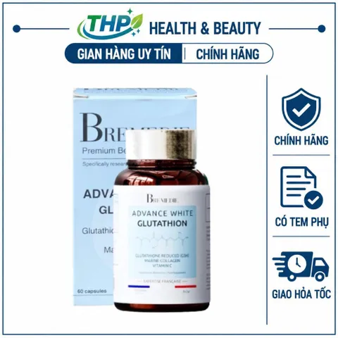 [CHÍNH NGẠCH] ADVANCE WHITE GLUTATHION Pháp – Viên Uống Hỗ Trợ Trắng Sáng Da, Glutathion Collagen Vitamin C, Hộp 60 Viên