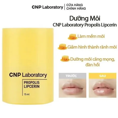 Dưỡng Môi CNP Laboratory Keo Ong, Cấp Ẩm Môi Propolis Lipcerin 15ml [hàng nhập khẩu full vat]