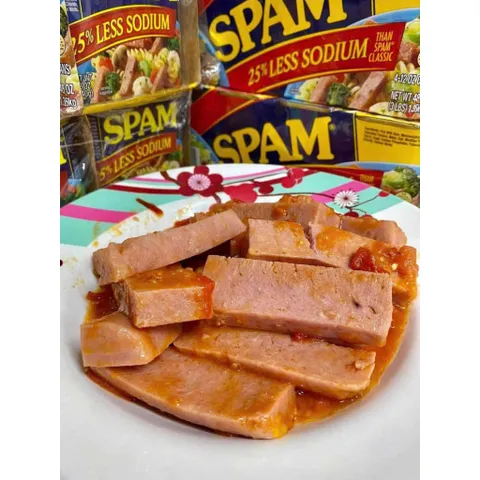 GIÁ SỈ Lốc 8 Hộp Thịt Đóng Hộp Spam  Less Sodium DATE 2028