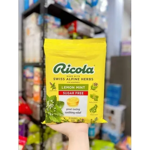TÁCH LẺ 1 gói Kẹo ngậm ho thảo dược ricola gói 105 viên CHÍNH HÃNG MỸ
