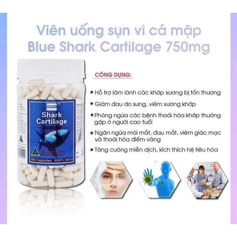 ĐẢM BẢO CHÍNH HÃNG Viên Uống Sụn cá mập Costar Blue Shark Cartilage 750mg 365 viên CỦA ÚC