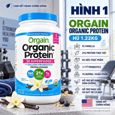 BỘT ĐẠM THỰC VẬT ORGAIN 50 SIÊU THỰC PHẨM MỸ (510G - 918G - 1.22KG) – 21G
