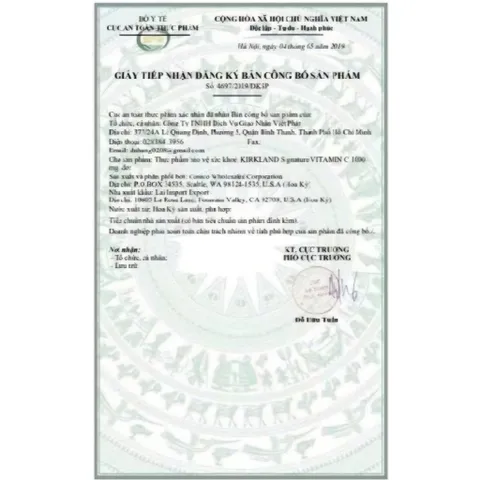 VITAMIN C 1000MG 500 VIEN Y HÌNH Signature 1000 mg 500 Viên CHINH HANG USA