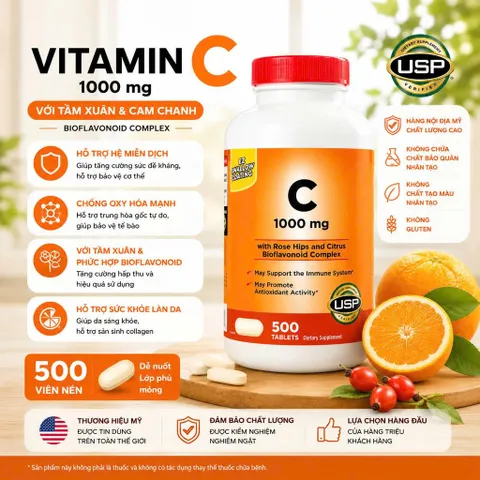 VITAMIN C 1000MG 500 VIEN Y HÌNH Signature 1000 mg 500 Viên CHINH HANG USA