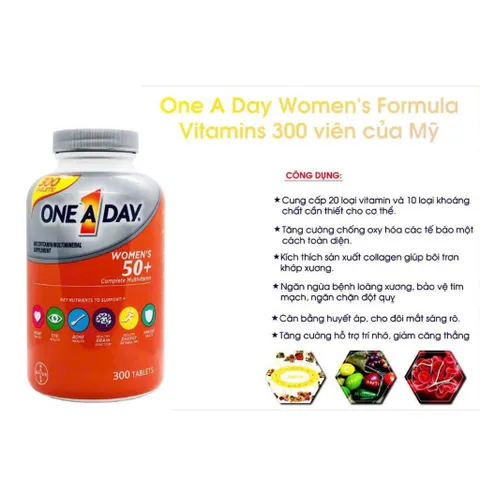 Hộp 300 viên Vitamin tổng hợp One A Day For Women 50+ của MỸ