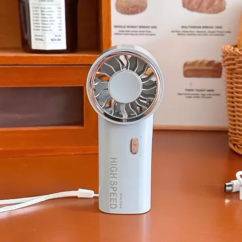 Quạt JM008 mini siêu mạnh khủng khiếp , 6 cấp độ gió , động cơ không chổi than  pin 1800mah , nhỏ gọn bỏ túi siêu bền 863867