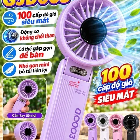 Quạt cầm tay Gsf003 , 100 cấp độ gió, siêu mát , pin 4000mah khoẻ , đeo cổ và gập để bàn tiện lợi . thiết kế cao cấp