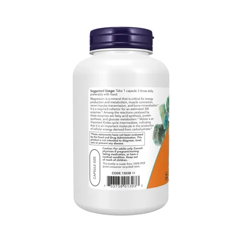 Viên Uống Bổ Sung Magie Hữu Cơ NOW Magnesium Malate Caps Hỗ Trợ Xương Cơ Bắp Khỏe Mạnh - YoungFit
