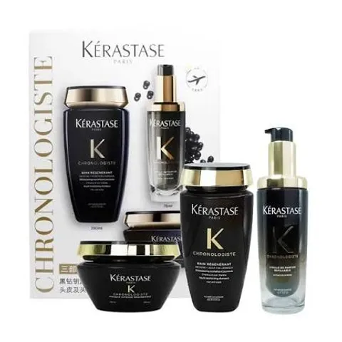 Bộ Sản Phẩm Chăm Sóc Tóc Kérastase Chronologiste - Kit Bain Masque Huile 3 Món Chính Hãng, Dưỡng ẩm và Phục hồi Tóc Yếu, Xỉn Màu 863974
