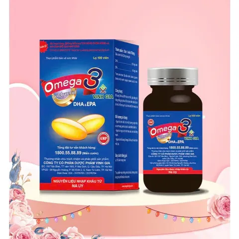 Omega 3 Vinh Gia Giàu DHA Hơn, Giúp Tăng Cường Sức Khỏe Mắt & Trí Não, Đẹp Da Hộp 100 viên