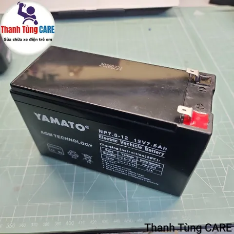 Bình sạc 12V7.5Ah YAMATO Nhật Bản, bộ cấp nguồn 12V dùn cho loa kéo, UPS,  quạt tích điện, an toàn