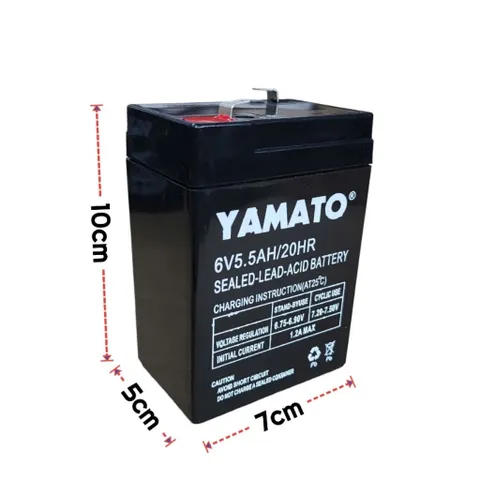 Ắc quy xe điện trẻ em 6V5.5Ah YAMATO Nhật Bản, Nguồn cho cân điện tử, quạt tích điện 6V