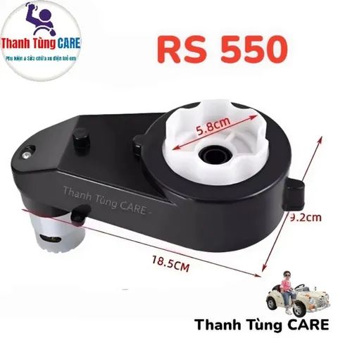 [RS550] Động cơ hộp số ô tô điện trẻ em 6V- 2V loại To RS550  dài 18,5cm (loại tốt, lắp zin như trên xe)