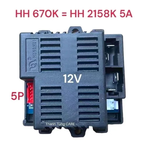 [HH670K] Mạch & Điều khiển từ xa Xe điện trẻ em HH-670K | HH670Y| HH2158K 5A 12V chính hãng HongHui | 5 chân tín hiệu