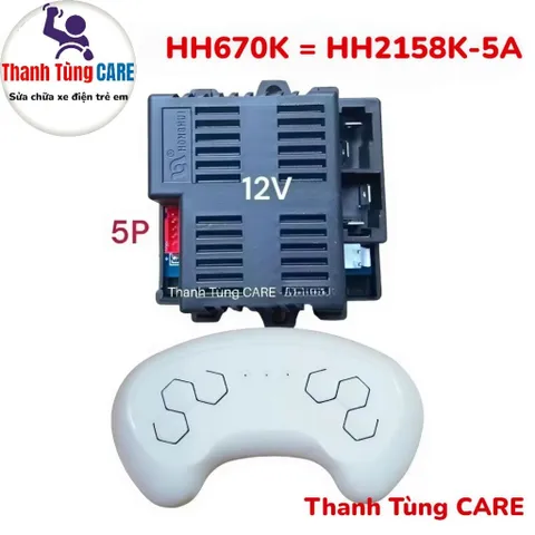 [HH670K] Mạch & Điều khiển từ xa Xe điện trẻ em HH-670K | HH670Y| HH2158K 5A 12V chính hãng HongHui | 5 chân tín hiệu