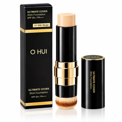 Kem Nền Dạng Thỏi Ohui Ultimate Cover Stick Foundation SPF50+/PA+++ 01 Milk Beige Tích Hợp Cọ Tán