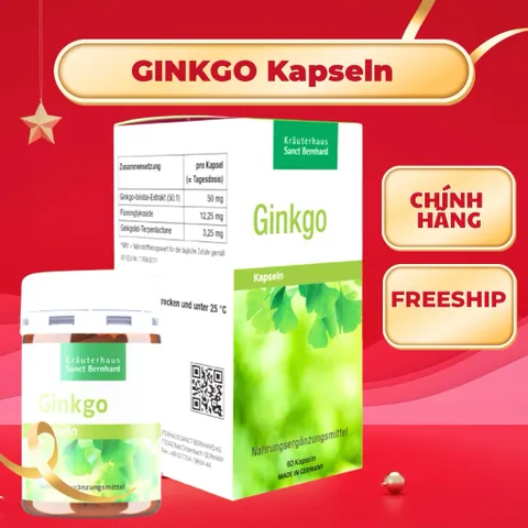 Viên uống bổ não, tăng tuần hoàn não Ginkgo Kapseln Sanct Bernhard Đức (60 Viên)
